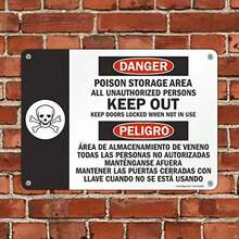 SmartSign Cartel bilingüe"Danger - Poison Storage Area" | de 7 x 10 pulgadas(Plástico 10" x 14") - Multicolor - Ver 4