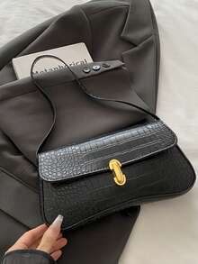 Solid Color Embossed Geometric Pattern Zipper Shoulder Bag, Women's Shoulder Bag, Fashionable Retro Zipper Bag, Casual Waterproof Handbag, Suitable For Teenage Girls, Women, College Students, Young Professionals And Office Ladies. Perfect For Office, Work, Business And Commuting Occasions. Best Women's Work Bag, Retro Style Women's Bag. - Multicolor - View 15