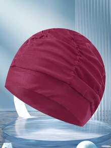 1pc Waterproof Black Fitness Swimming Cap,Cloth Swimming Caps,Pressure-Free Gentle Cloth Swim Cap, High Stretch Fabric Without Tightening Head, Premium Swimming Cap - Multicolor - View 16