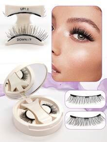 1 Pair Fresh Magnetic Quantum False Eyelashes, Soft & Natural Curling, Easy To Wear Magnetic Lashes - Black - View 11