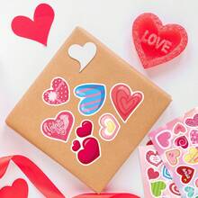8/16/32/48 piezas Pegatinas del Día de San Valentín, Pegatinas coloridas con forma de corazón para el Día de San Valentín, Etiquetas con forma de corazón, Adecuadas para sellar, decorar cajas, manualidades del Día de San Valentín, Ideal para fiestas infantiles, actividades escolares, recompensas en el aula, intercambio de regalos, premios de clase, relleno de bolsas de regalo, etc. - Día de San Valentín - Ver 5