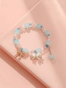 1 pieza Pulsera con cuentas con mariposa y lirio del valle soñadora y dulce - PC 1 - Ver 9