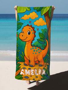 Personalized Kids Beach Towel,Summer Birthday Gift For Kids,Summer Vibes,Girls Beach Trip,Custom Beach Towel,Swimming Pool,Beach Decor - Multicolor - View 8