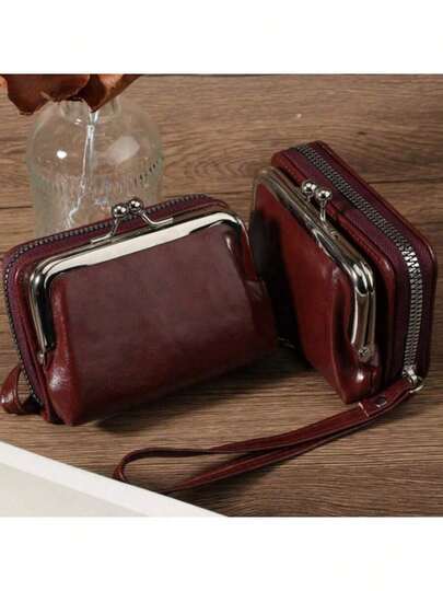 Women's Short PU Leather Wallet, Zipper & Snap Closure Design, Multi-Functional Large Capacity Coin Purse, Lightweight & Fashionable, Business & Casual Style, Suitable For Coins, Cards, Etc., Ideal For Teacher's Day, Anniversary, Birthday, Women's Gift, White-Collar Professionals