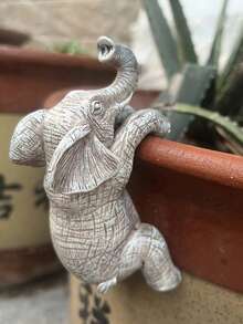 趣味钩挂矮花盆吊坠，花园悬挂矮人雕像装饰，创意树脂雕塑新奇礼物，室内外庭院草坪门廊装饰，糖果屋家居办公室花园装饰，仙女花园配件 - 彩色 - 查看 2