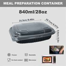 28oz/840ml Lunch Box, Easy Open & Close + Shockproof, Shockproof Technology, Preferred For Takeout Packing, Microwave/Dishwasher/Refrigerator , Suitable For Fast Food, Snacks, Preservation - Picnic, Camping, Wedding, Party - Black - View 7