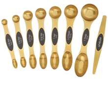 Stainless Steel Magnetic Measuring Spoon Set Gold Double-Sided Magnetic Measuring Spoon Set Measuring Cup & Spoon Set With Markings Tea/Coffee Spoon Set For Restaurants For Dry And Liquid Ingredients, Cooking And Baking Kitchen Tools - Multicolor - View 5
