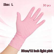 30pcs Pink 12-Inch High Quality, Durable, Thick Nitrile Disposable Gloves, Waterproof, Ideal For Kitchen, Dishwashing, Cleaning, Tattoo, Salon, Hair Dye, Hotel, Pet Care, Household Cleaning - 12-inch Pink (30 Pieces) - View 13