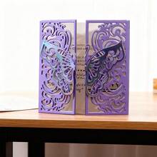 创意蝴蝶贺卡金属切割模具，DIY剪贴簿相册和压花模板，贺卡制作工具，卡片纸切割工艺品，礼品卡制作模板模切件 - 銀色 - 查看 3