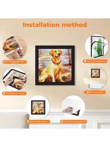 5个钻石画框，适用于11.81x11.81英寸/30x30厘米方形钻石画画布，磁性自粘式钻石画框，适用于墙壁、窗户、门内侧尺寸 - 彩色 - 查看 8