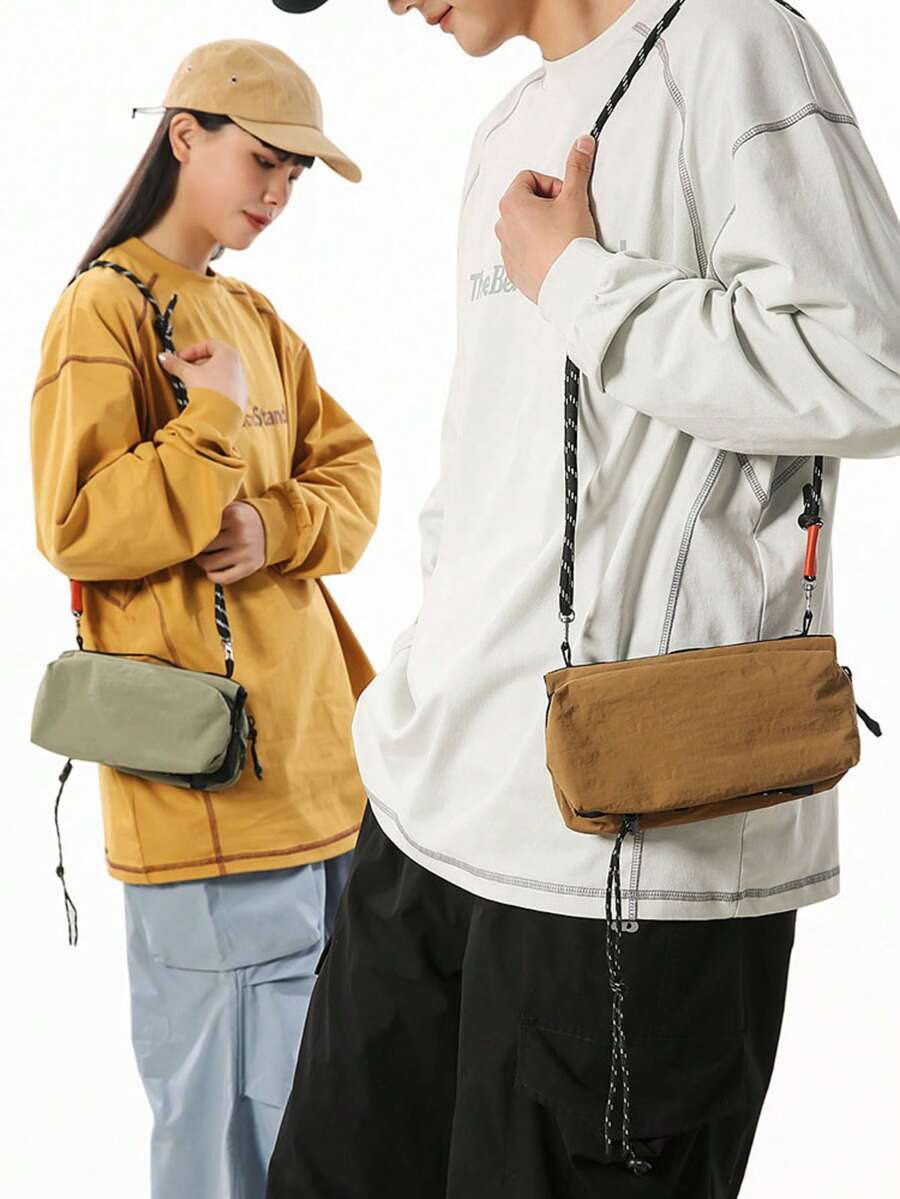 休闲水壶包，户外徒步骑行抽绳斜挎单肩包，可调节肩带 - 多色 - 查看 1