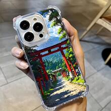 Estilo de anime japonés CLC, diseño de atmósfera fresca y natural, adecuado para fundas de  11, 12, 13, 14, 15, 16 Pro Max, protección anti-caída en las cuatro esquinas, diseño transparente minimalista anti-caída. - Mezcla de colores - Ver 5