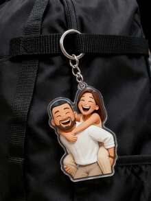 1/3/5pcs Personalized 2D Cartoon Keychains, 2D Character Customized Acrylic Photo Keychains, Customized Photo & Text Keychains, Personalized Acrylic Keychains, Customized Couple Keychains, Photo Keyrings, Shaped Acrylic Car Keychains, Backpack Hangers, Valentine's Day Gifts (For Her/Him) - Multicolor - View 6