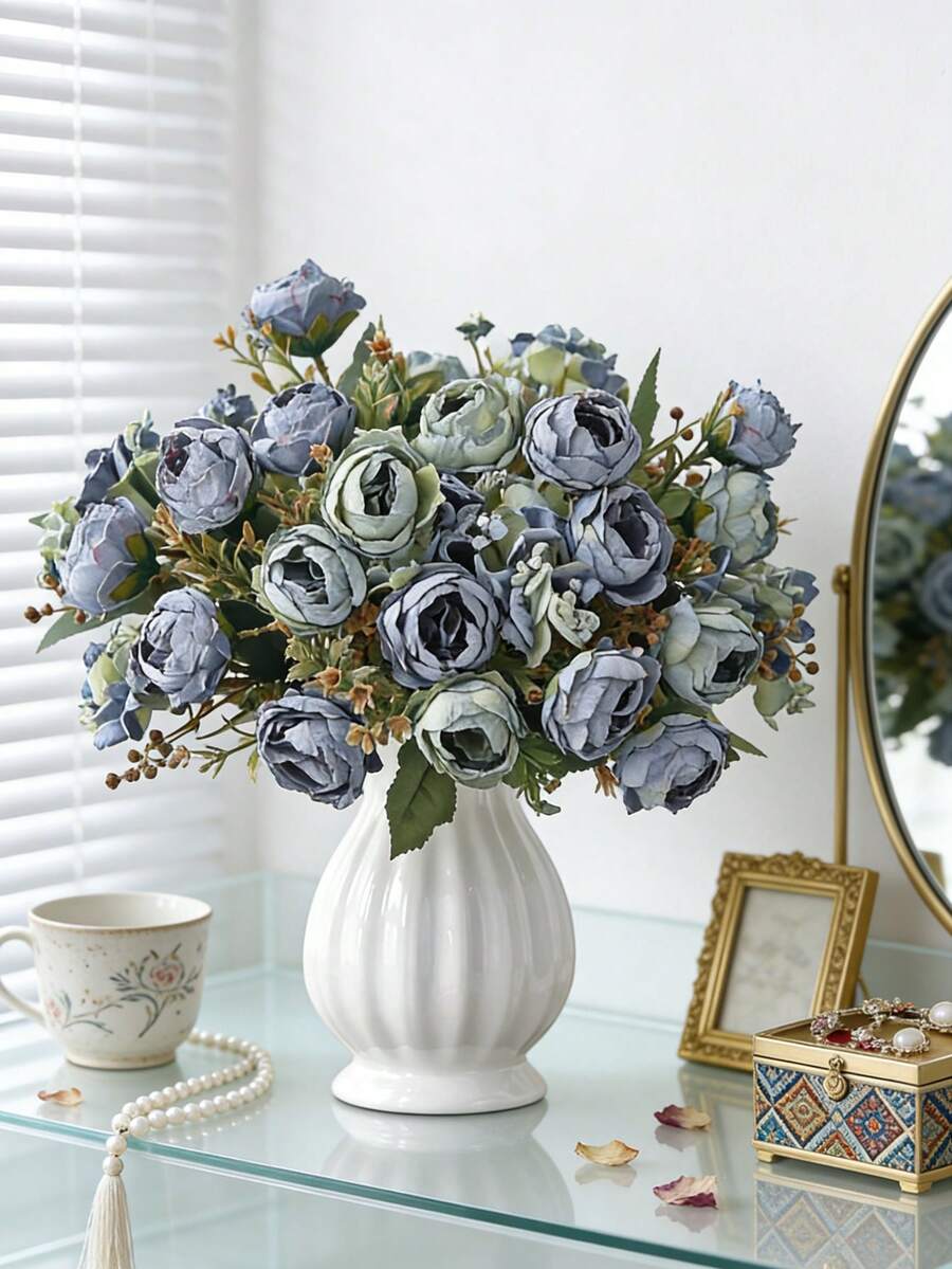 1 buc bujor artificial din mătase de 11,81 inch, flori artificiale, flori artificiale pentru brunch, pentru buchet de nuntă DIY, petrecere, casă, living, bucătărie, grădină, hotel, birou, decorațiuni Ramadan, decor de Ziua Recunoștinței, coroană DIY, cadou, decorare centrală de masă, decorare de ziua de naștere, decor interior și exterior, flori artificiale din plastic vrac pentru decorarea vazei, decorarea casei în stil rustic, nuntă boho.