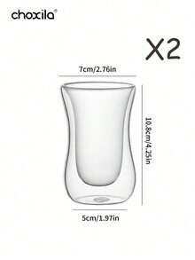 choxila 1个双层玻璃阿拉伯红茶杯 - 郁金香形咖啡杯、花卉茶杯、耐热透明土耳其红茶杯，适合下午茶、咖啡饮用和日常使用 - Cup - 查看 8