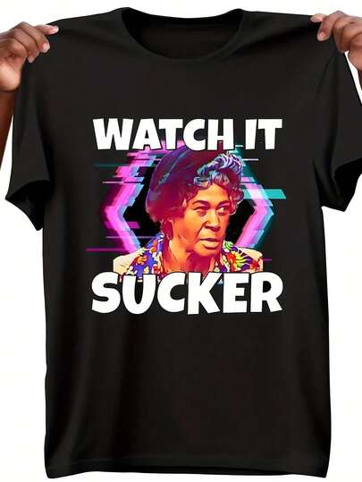 CAMISETA RETRO "WATCH IT SUCKA Sanford & Son" - Diseño Vintage de Humor, Algodón Suave y Transpirable, Cuello Redondo Manga Corta para Hombres, Estilo Casual y Actividades al Aire Libre, Talla Grande, Impresión Nítida, Ideal para Amantes del Comedia, Ropa de Fin de Semana