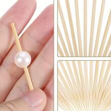 100/20pcs Bamboo Skewers, Wooden Bamboo Sticks, 9cm/12cm/15cm Elegant Flat Chopsticks, Suitable For Party, Drinks, Sandwiches, Fruits, BBQ, Cooked Food Trays, School Supplies, Kebabs, Sausages, Snacks, Hot Pot, Etc. Natural Wooden Bamboo Sticks, Mini Food