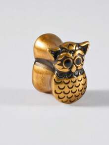 1个铜猫头鹰耳扩，空心猫头鹰耳塞，耳廓扩张器，耳洞穿刺饰品，8毫米-25毫米 - 如圖 - 查看 13