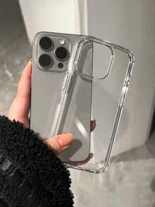 1pc Classic Large Hole Transparent Material Shockproof Phone Case Compatible With IPhone 14, 14 Pro, 14 Pro Max, 13, 13 Pro, 13 Pro Max, 11, 11 Pro Max, 12, 12 Pro, 12 Pro Max, XR, XS, 15, 15 Pro, 15 Pro Max, 16, 16 Pro, 16 Pro Max, 17, 17 Pro, 17 Air, 17 Pro Max, Premium Anti-Drop Phone Case - Clear - View 4