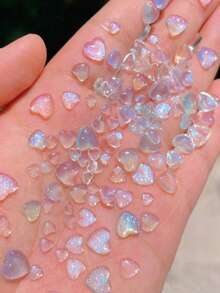 50件装混合美甲配件，心形可爱美甲装饰，3D立体美甲饰品，DIY美甲