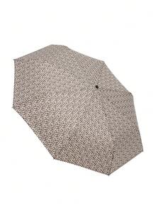 Compact Folding Umbrella, 8 Ribs, Fashionable Leopard Print Design, Durable Iron Frame And Silicone Handle, Fully Automatic Umbrella For Sunny And Rainy Days - Multicolor - View 9