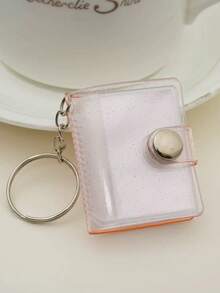 1pc/4pcs 1-Inch Mini Photo Album With Keychain, Transparent Pocket Photo Album Keychain, Suitable For Photos, Valentine's Day Gift, Wedding, Birthday, Anniversary Memories - Multicolor - View 5