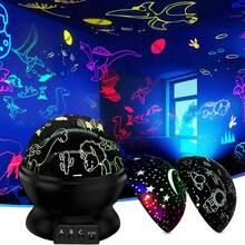 Proyector de Estrellas para Ni?os, Proyector de Luces Dinosaurio\/Estrellas\/Espacio, 3 Temas,10 Colores Luces Nocturnas Giratorias de 360, Perfecto para Regalos de Cumplea?os\/Navidad\/Dormitorio - Blanco - Ver 1