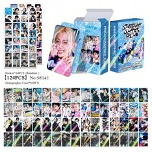 124pcs Holographic Cards STRA YKIDS New Album DOIT Shiny Sticker Photo Cards Double-Sided LOMO - Multicolor - View 9