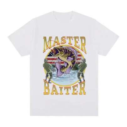 Camiseta de parodia de pesca divertida Master Baiter, ropa de verano para hombres y mujeres, camisetas de moda de algodón de manga corta, camisetas de gran tamaño, ropa de hombre IEPR
