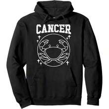 Funny Cancer Zodiac Sign Graphic Hoodie - Black - View 6