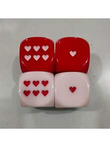 2pcs Large 2.5cm/0.98in Heart Shaped Dice, Perfect Game Prop, Valentine's Day Gift - Multicolor - View 5