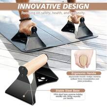 Parallettes Push Up Handles - Heavy Duty Steel Frame With Ergonomic Beech Wood Grips Calisthenics Equipment For Strength Training Anti-Slip Push Up Bars For Home Gym 250kg Capacity - Wood - View 3