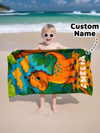 Personalized Kids Beach Towel,Summer Birthday Gift For Kids,Summer Vibes,Girls Beach Trip,Custom Beach Towel,Swimming Pool,Beach Decor