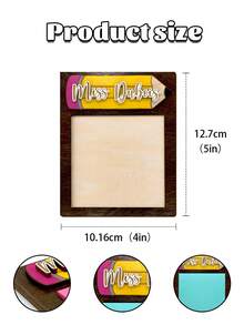 Custom Wooden Teacher Sticky Note Pad Holder Gift,Customize Text,3 Styles,Personalized Teacher Name Gift,Student Gift For Teacher,Teacher Gift,Teacher End Of Year Gift - Multicolor - View 6