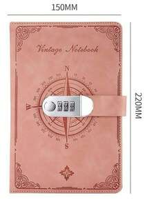 Student A5 Password Notebook, Office Size, 100 Sheets (200 Pages), Retro Style With Diary Entry Form, 2149 - 2149rosa - 查看 1