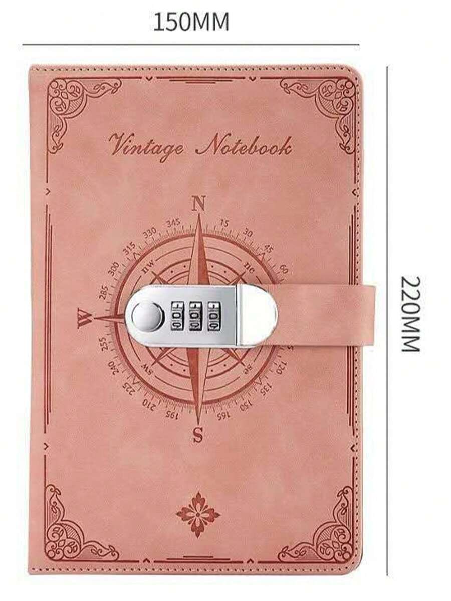 Student A5 Password Notebook, Office Size, 100 Sheets (200 Pages), Retro Style With Diary Entry Form, 2149 - 2149rosa - 查看 1