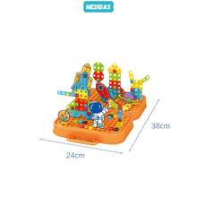 Montessori Educational Building Block Set, 283 Pieces - Blue - View 2
