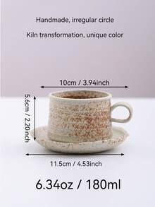 1pc / 2pcs Handmade Ceramic Coffee Cup And Saucer Set (2PCS) - Artisan Pottery Mugs For Tea/Latte (Assorted Glazes) Assorted Unique Glaze Finishes Dishwasher-Friendly Versatile For Coffee/Tea/Latte Scandinavian Afternoon Tea & Breakfast Cups – Back-To-School Season - 彩色 - 查看 15
