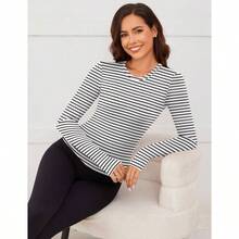 - Camisas trmicas para mujer, manga larga, forro polar para invierno, clima fro con agujeros para el pulgar XS - L - Blanco/negro (raya BLANCA NEGRA) + M - Ver 5