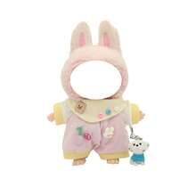 17cm Plush Doll Pendant With Changeable Outfits, Floral Hat & Denim Overalls Series (Doll Not Included) - Multicolor - View 10