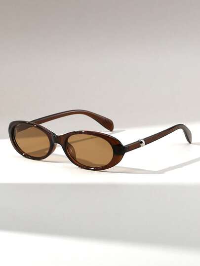 1 Pair Women's Oval PC Material Slim Retro Chic Versatile Street Style High-End Fashion Fashion Glasses