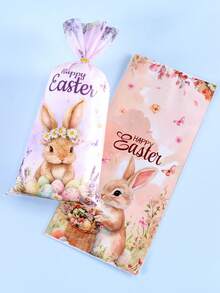 25/50/100 chiếc Túi Quà Tặng Hình Thỏ Phục Sinh - Túi Kẹo Bằng Nhựa Cellophane Họa Tiết Thỏ và Hoa Vui Nhộn, Trang Trí Ngày Lễ Mộc Mộng, Trang Trí Nhà Cửa Phục Sinh 2026, Vật Tư Đóng Gói Quà Tặng Mùa Xuân Hè, Vật Tư Cho Doanh Nghiệp Nhỏ - Nhiều màu - Xem 6