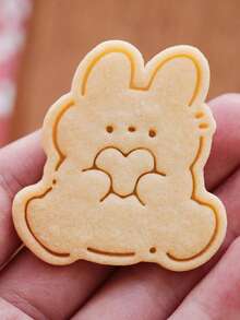 A Cute Heart-Shaped Animal Cookie Cutter, Cake Decorations (Cat, Rabbit, Bear Patterns), Cookie Stamps, Cute Valentine's Day Gift Cookie Molds, Candy Cookie Making Tools, Kitchen Parent-Child Baking Tools