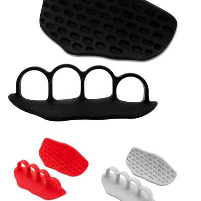 1 对 4 孔健身房举重防滑锻炼握把，男女举重手套，柔软硅胶材质手指锻炼器，小巧便携的健身训练用品，手部锻炼保护器，防滑耐磨，适用于运动健身、举重、哑铃、举重健身房配件