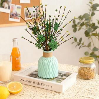 1/3 Pcs Patrick's Day Artificial Plant Berry Stem Artificial Flower Branch Stem Artificial Flower Cluster Decoration Irish Vase Bouquet And Diy Handmade Set