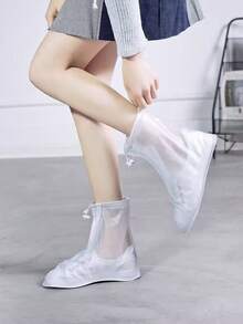 1 Pair Zippered PVC Rainproof Shoe Covers Non-Slip Thickened Wear, Rubber Sole Overshoes Galoshes Protectors-Resistant Rainproof Shoe Covers For Men And Women Outdoor Travel Shoe Covers Reusable Rain Boot Covers, Shoe, Spring Summer Picks, Brides Maid Gifts, Room, Bedroom Decor, Bedroom Decor, Beach, Travel, For Men, For Women, Vacation,Women's Day,Travel Essentials,Wedding Favours,Y2k,Bedroom,Car Accessories Women,Kitchen Decor, Beach,Summer,Vacation,Holiday,Travel Essential,Going Out Tops,Household Items - Multicolor - View 2