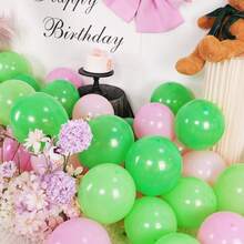 kumozawa 60个12英寸粉色和绿色气球，适合女孩生日、公主主题、婚礼、婴儿派对、女巫主题派对装饰
