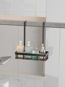 1个淋浴置物架，单层/双层浴室架，免钻孔悬挂式浴室收纳架，多层浴室配件收纳架，浴室整理架 - 彩色 - 查看 3