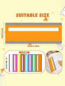8pcs Colorful Reading Guide Bookmarks - Highlighter Bookmarks And Line Trackers, Reading Guide Strips, Colored Overlays, Reading Line Trackers, Overlaid Reading Bookmarks, Fluorescent Bookmarks, Colored Reading Strips, Visual Stress Reading Trackers, Reading Disability Reading Guide Strips, Crystal Teacher Aids - Multicolor - View 5