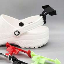 2 piezas Zapatos con efecto de agujero negro y alerón de coche, juguete divertido, accesorios de pantuflas para el hogar pequeños y desmontables - Negro - Ver 8